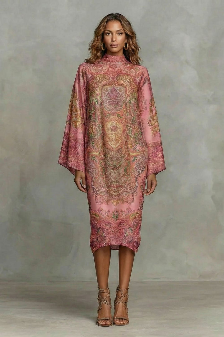 MARÉLIENNE | BAROQUE FLORAL MOTIF – KIMONO MIDI DRESS