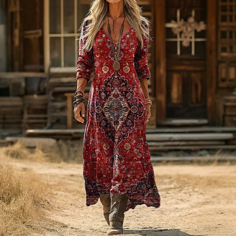 EVELYN | VINTAGE-INSPIRED LONG SLEEVE CASUAL DRESS