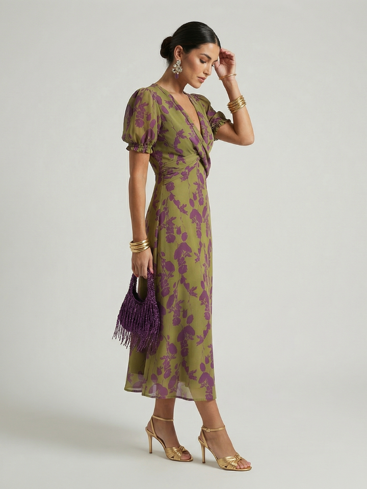 VIREL | RELAXED FLORAL MIDI DRESS