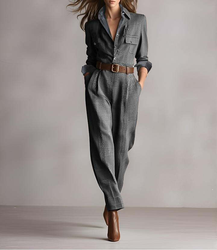 CHARLOTTE | CHECKERED JUMPSUIT WITH SOPHISTICATED DETAILS