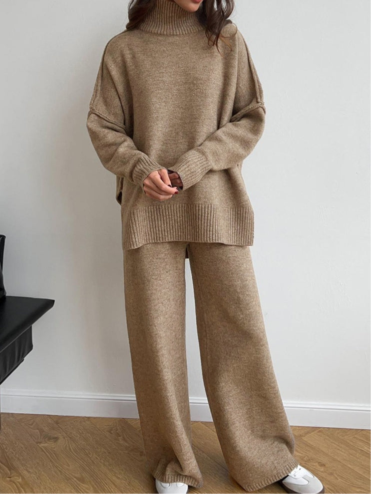AMELIA | HIGH-NECK CASUAL LOOSE THICK KNIT SWEATER SET