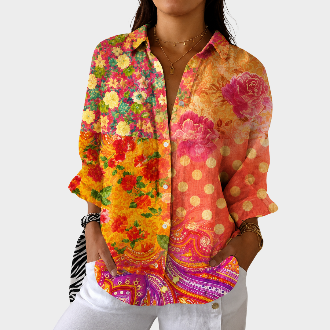 SAVANNAH | LIGHT AND COLORFUL PRINTED BLOUSE