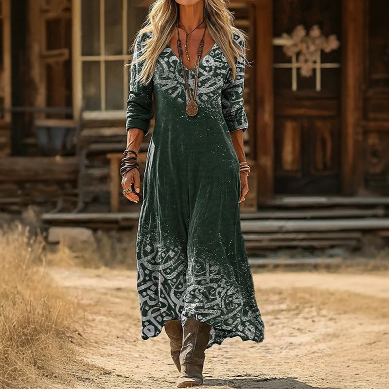 EVELYN | VINTAGE-INSPIRED LONG SLEEVE CASUAL DRESS