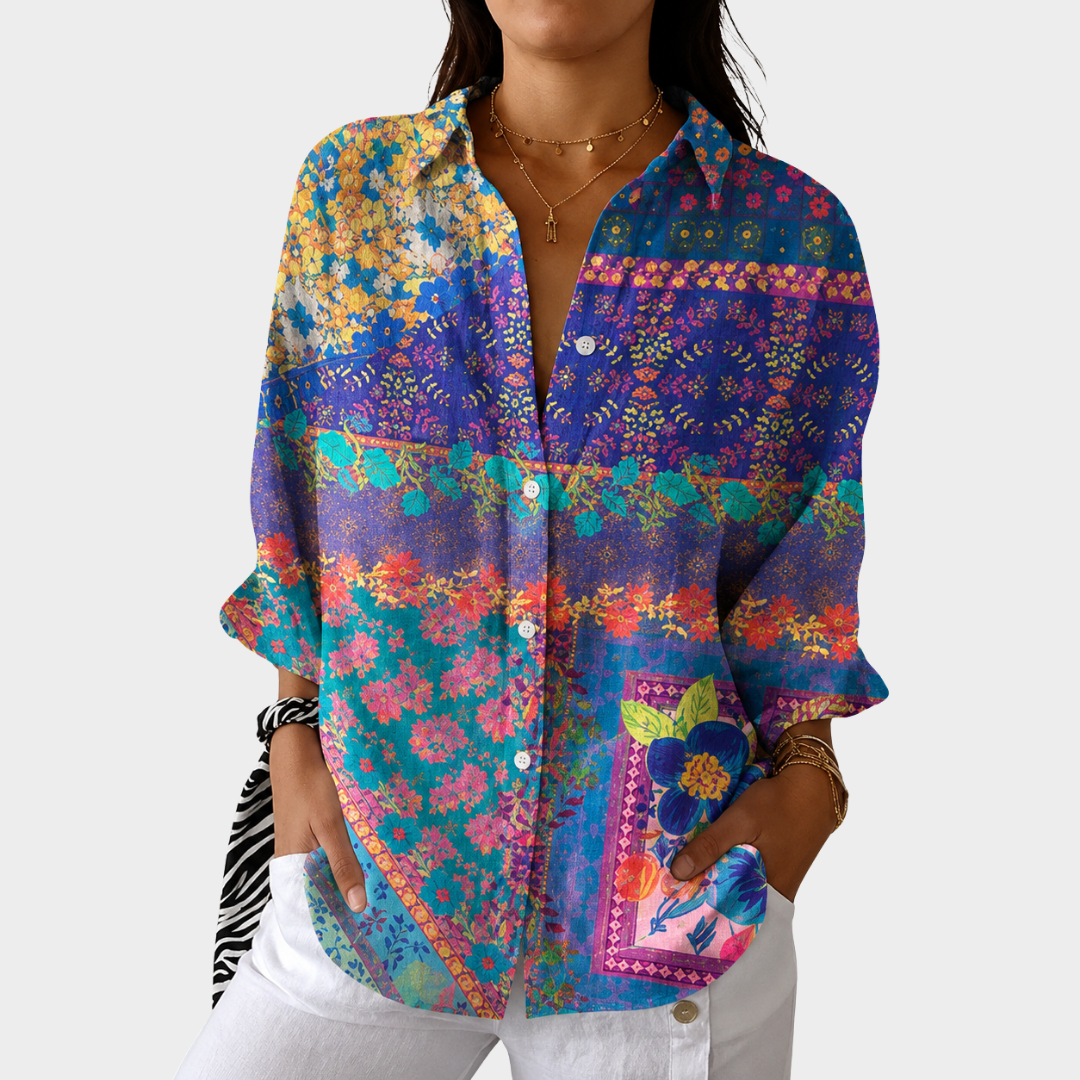 HANNAH | LIGHT AND COLORFUL BLOUSE WITH PRINT