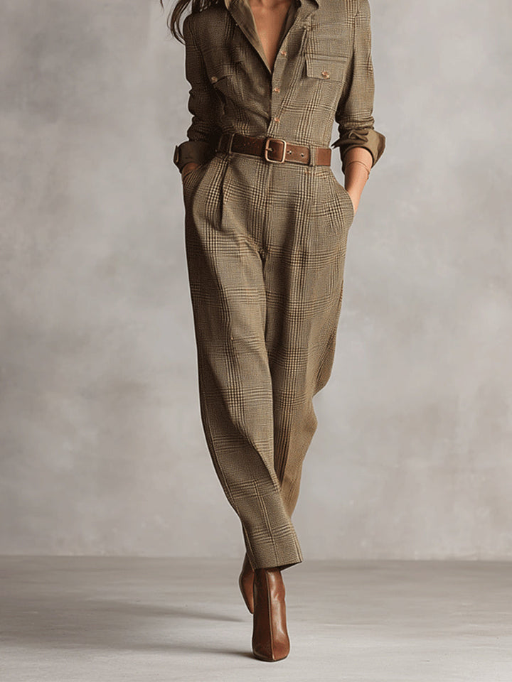 CHARLOTTE | CHECKERED JUMPSUIT WITH SOPHISTICATED DETAILS
