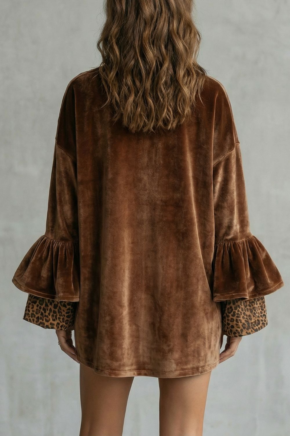 VELANIQUE | TIERED SLEEVE DETAIL – VELVET MINI DRESS