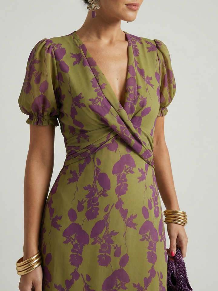 VIREL | RELAXED FLORAL MIDI DRESS