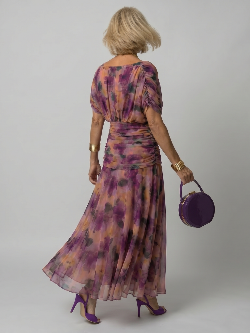 CALEN | OFF SHOULDER FLOW MIDI DRESS