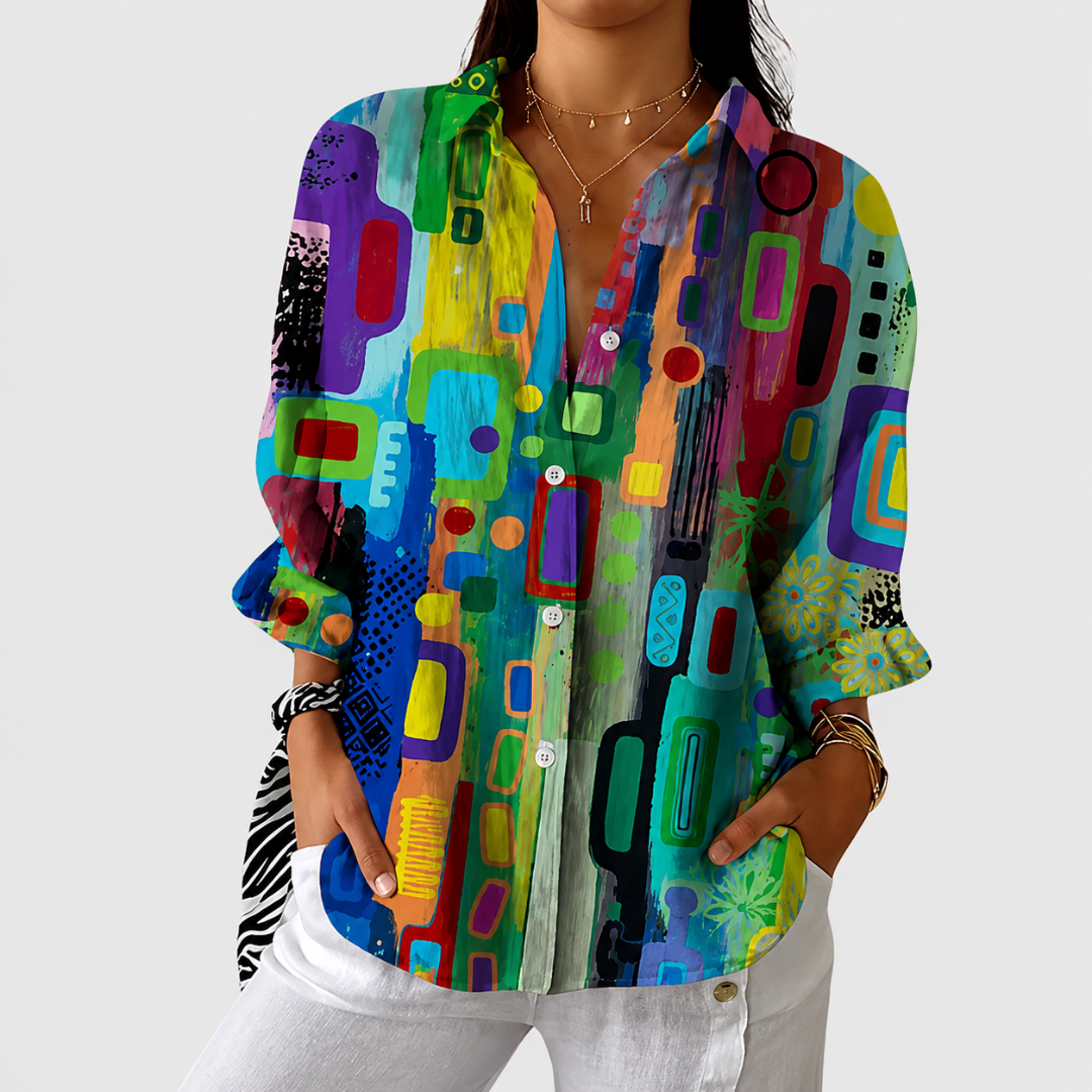 KINSLEY | LIGHTWEIGHT AND COLORFUL PRINTED BLOUSE
