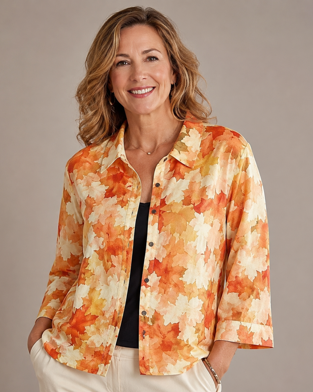 LAURENTINE | WATERCOLOUR LEAF BLOUSE