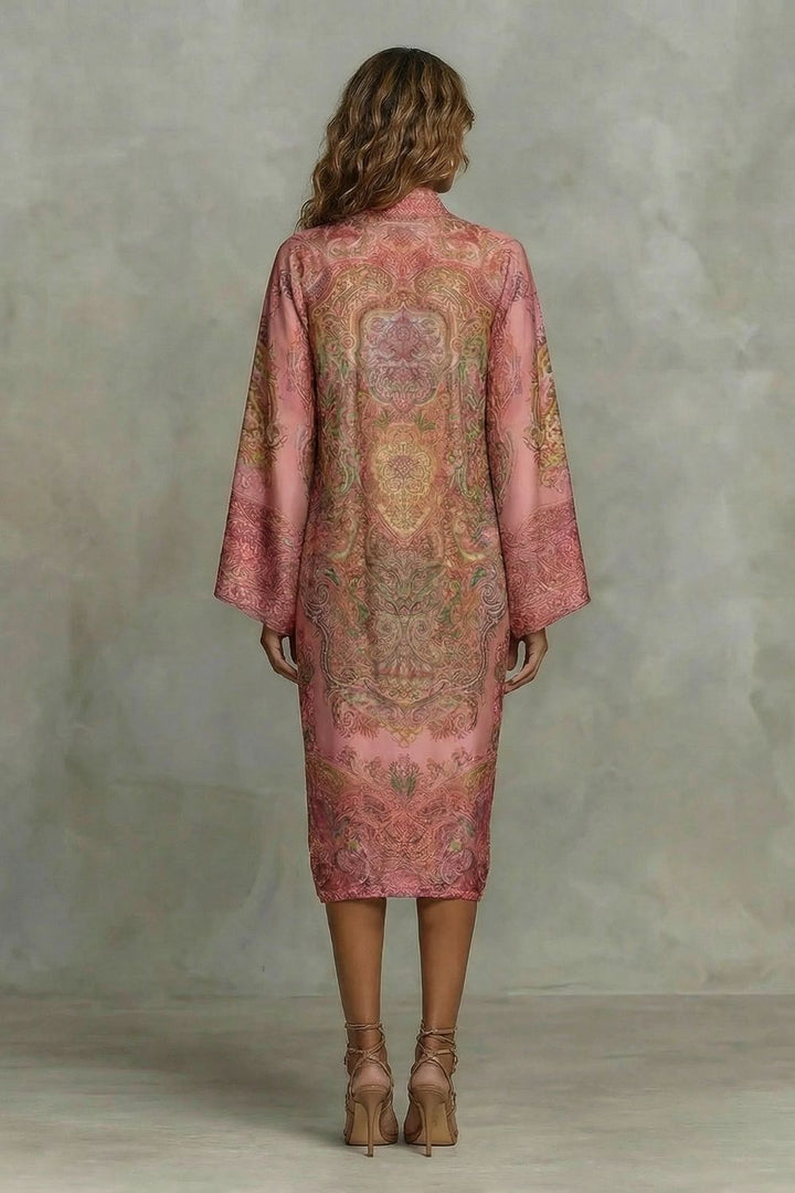 MARÉLIENNE | BAROQUE FLORAL MOTIF – KIMONO MIDI DRESS