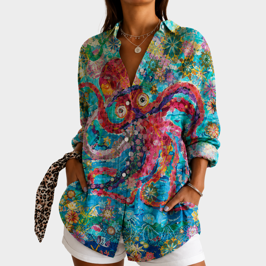 ABIGAIL | OCEAN BLOOM ART BLOUSE