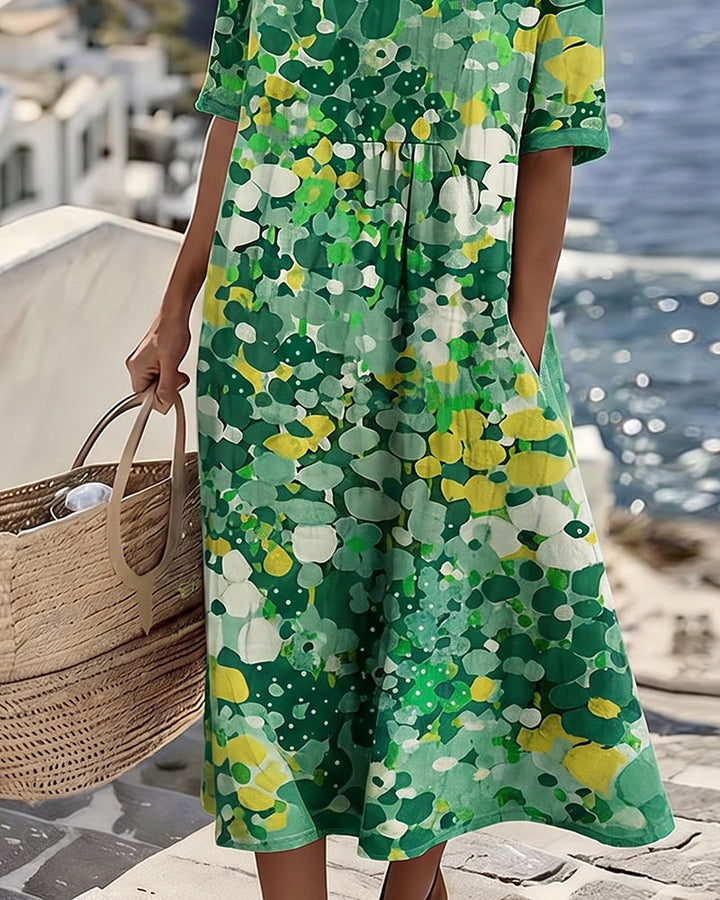 FLEURÉ | AIRY FLORAL PRINT MIDI DRESS