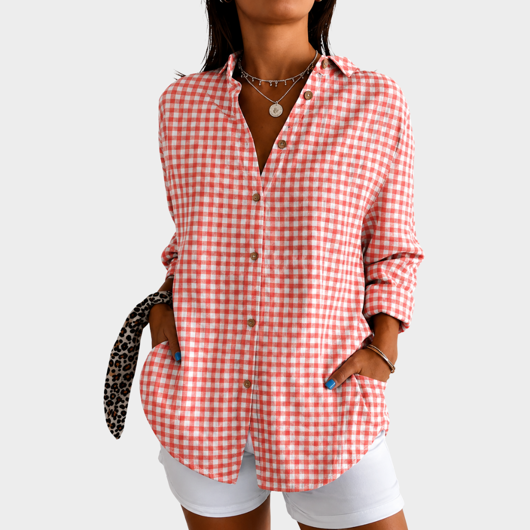 MADISON | CORAL PICNIC CHARM BLOUSE