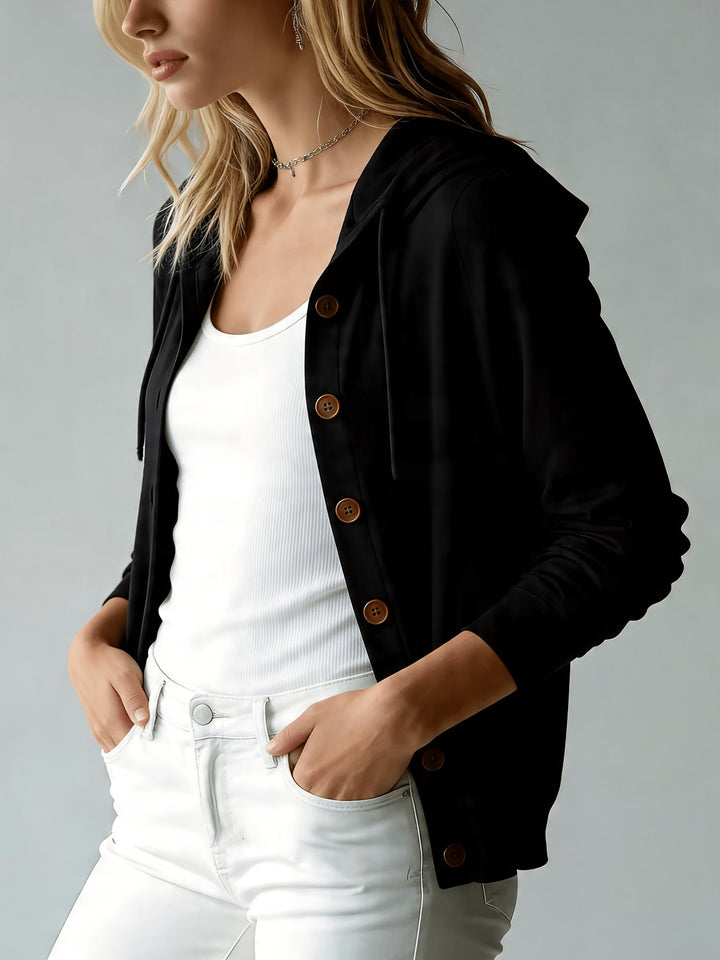 EDITH | BLACK HOODED CARDIGAN