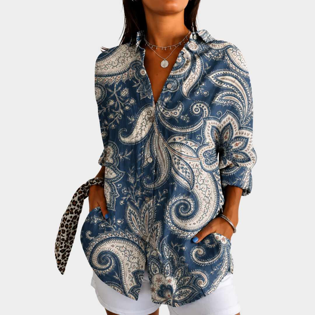 NORA | COASTAL PAISLEY GRACE BLOUSE