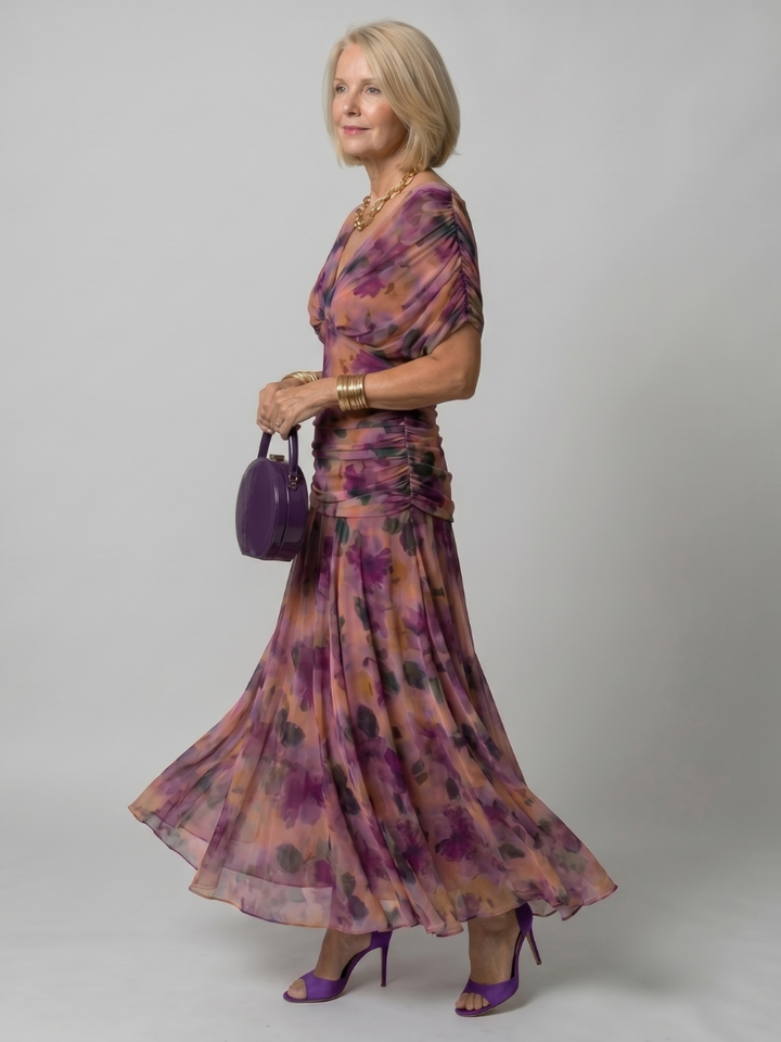 CALEN | OFF SHOULDER FLOW MIDI DRESS