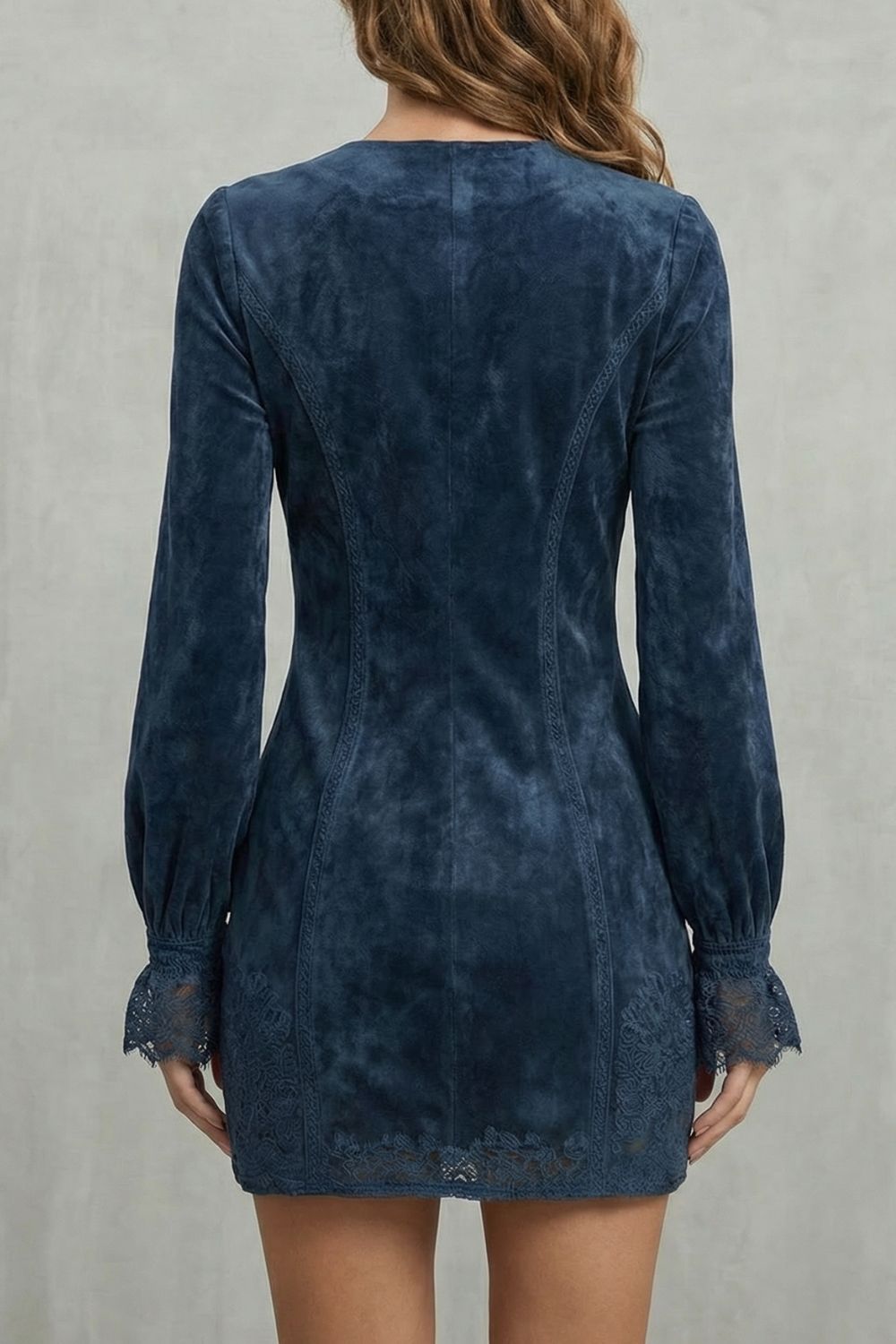 AVENELLE | EMBROIDERED DETAIL – ZIP-FRONT MINI DRESS