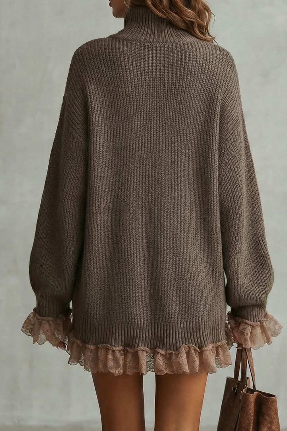 MORVELLE | RUFFLED HEM KNIT – SWEATER DRESS