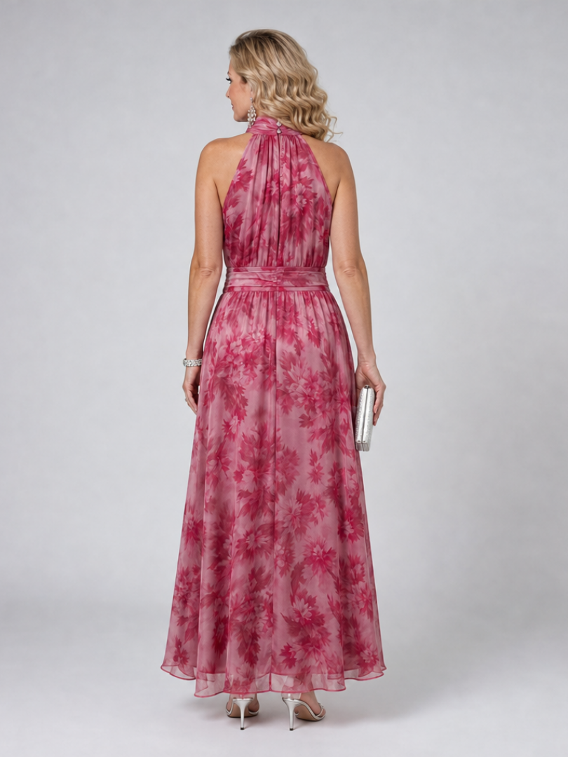 AVIEN | SOFT HALTER NECK MIDI DRESS