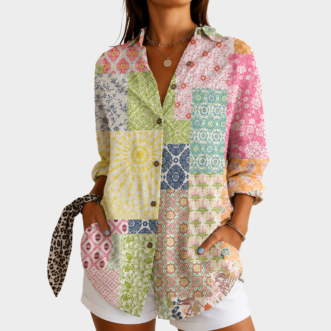 CLAIRE | PATCHWORK SUNSHINE GARDEN BLOUSE