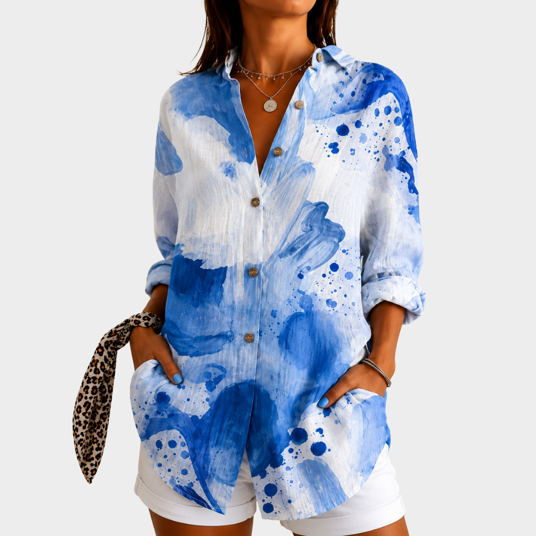 HAILEY | COASTAL WATERCOLOR BREEZE BLOUSE