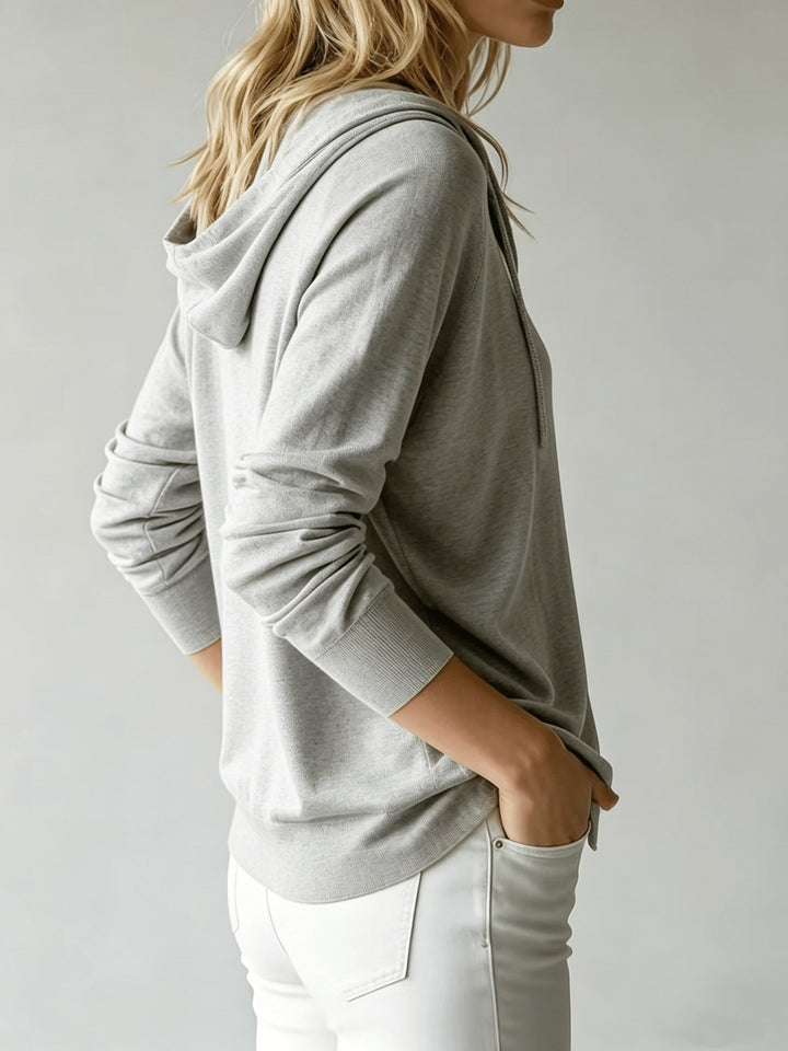 WINIFRED | LIGHT GRAY HOODED CARDIGAN
