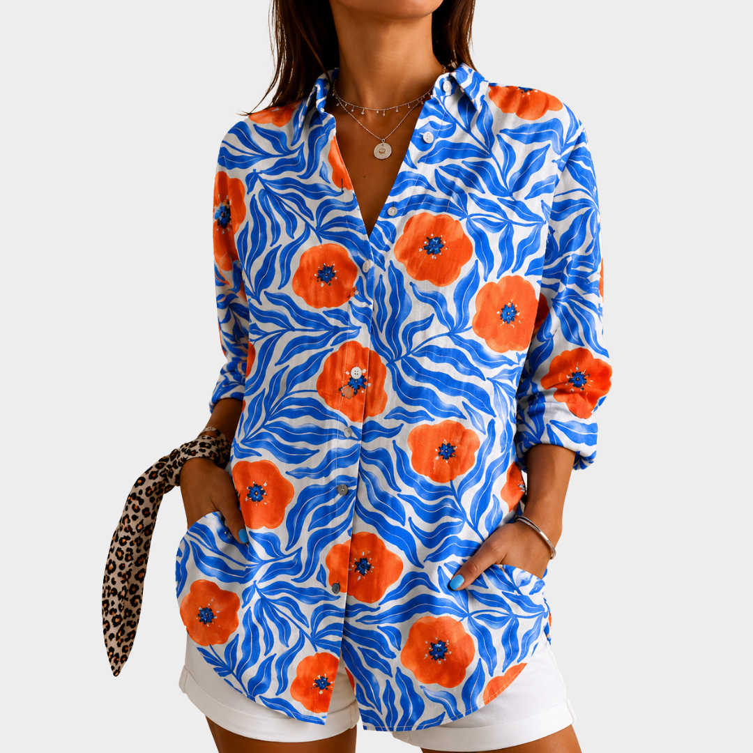 SCARLETT | COASTAL BLOOM STATEMENT SHIRT
