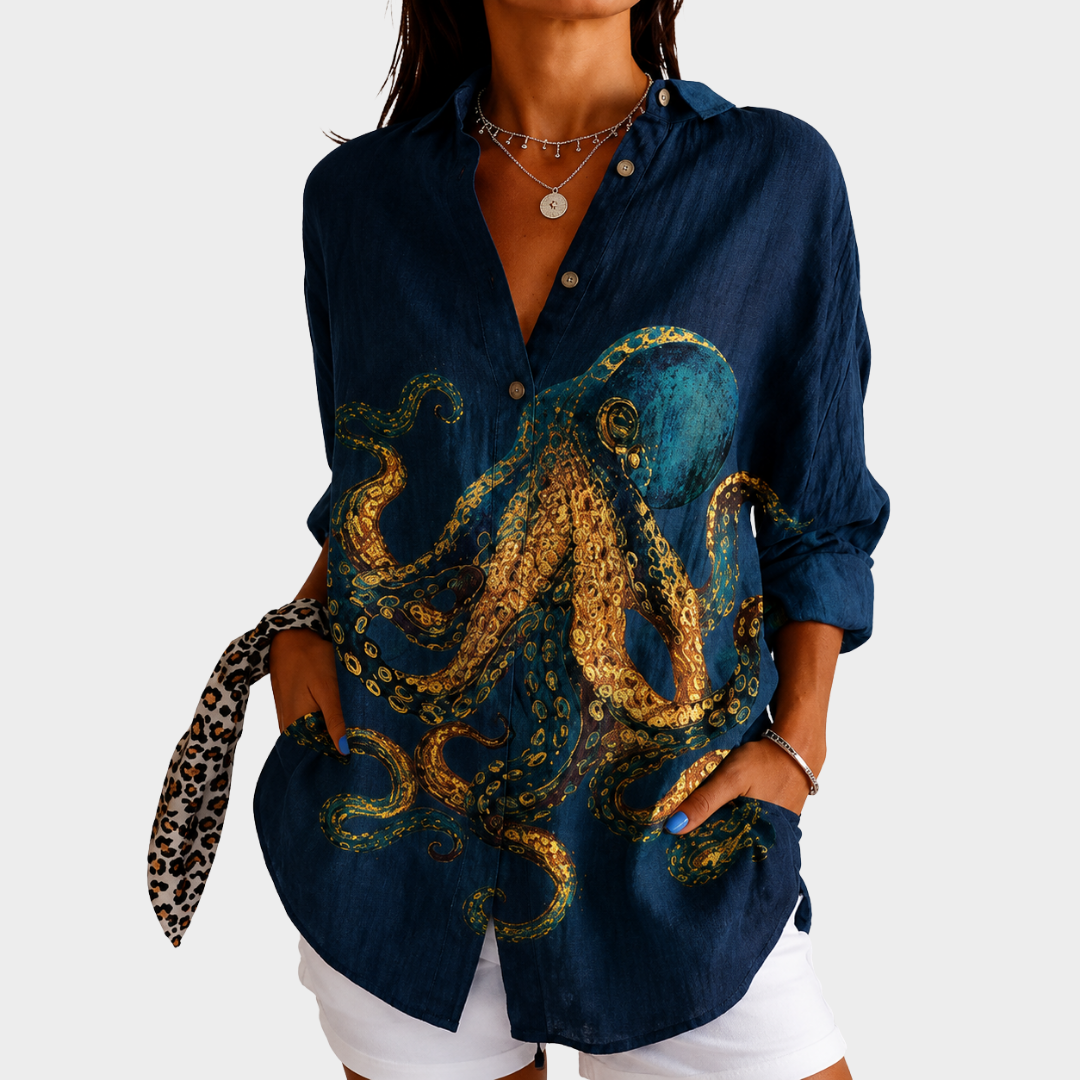 ZOEY | OCEAN TREASURE STATEMENT BLOUSE
