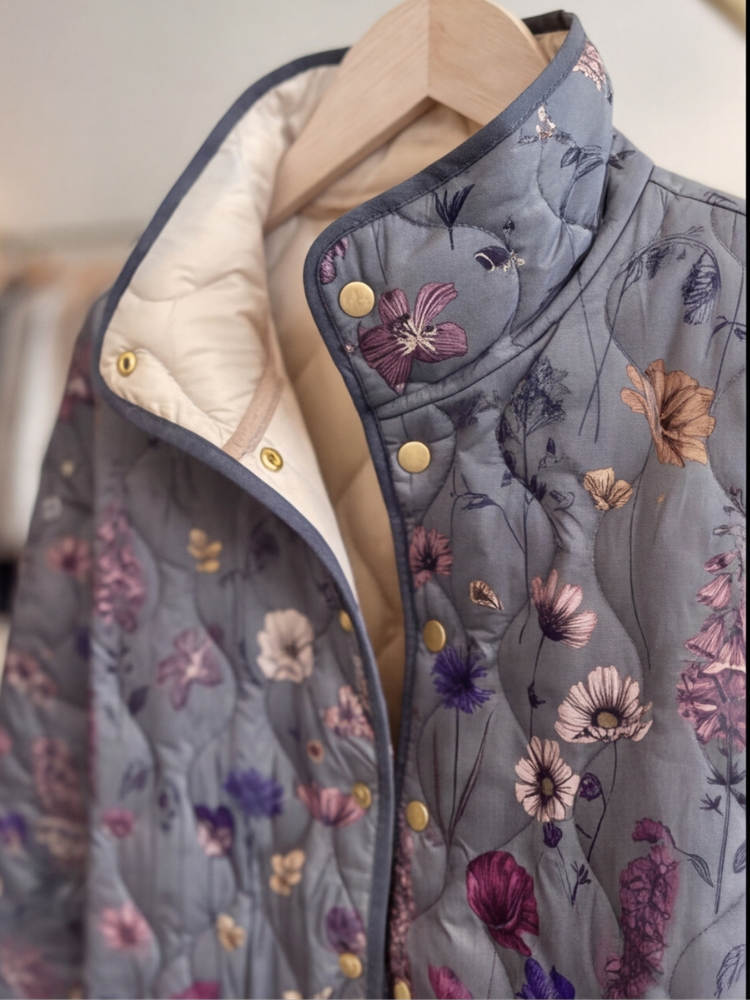 NIVA | VINTAGE FLORAL PRINT QUILTED JACKET