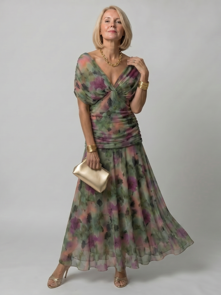 CALEN | OFF SHOULDER FLOW MIDI DRESS