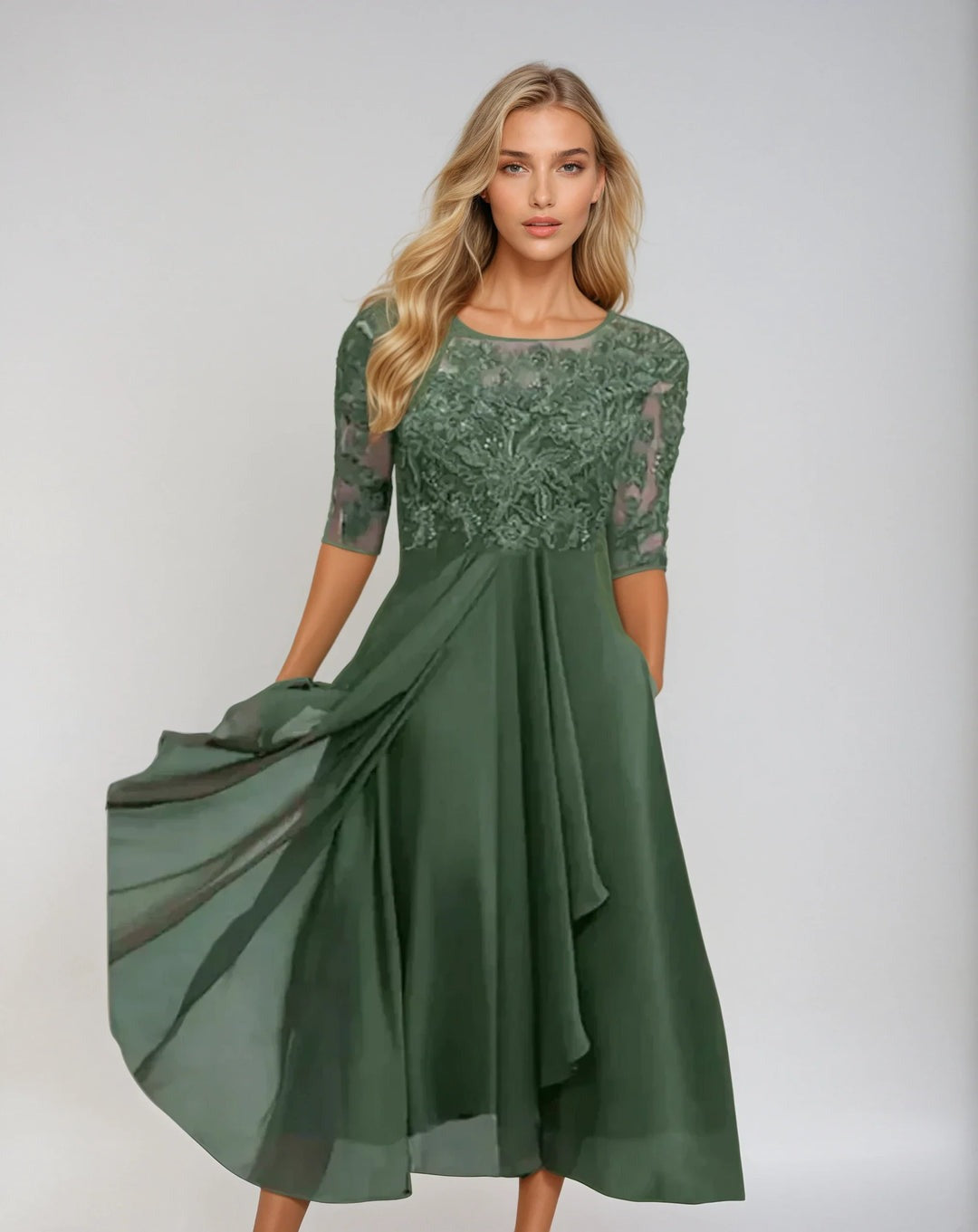JOSEPHINE | GRACEFUL DETAILED FLOWING DRESS