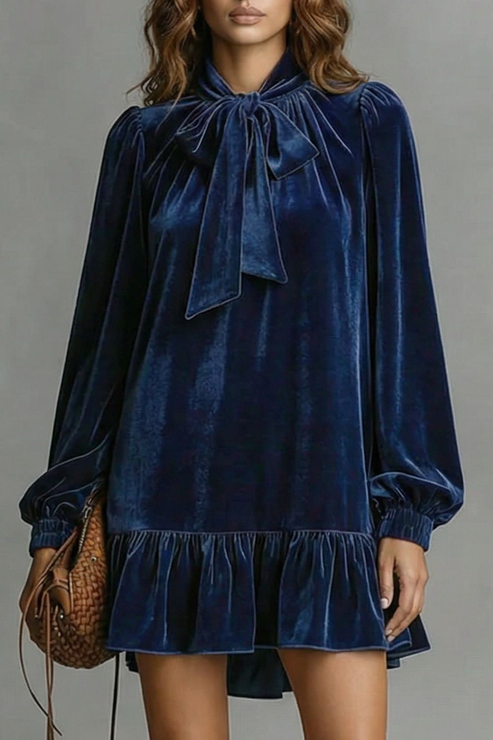 VELÉZIA | VELVET BOW DETAIL – MINI DRESS