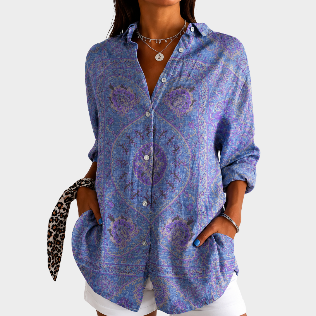 AUDREY | LAVENDER MOSAIC GRACE BLOUSE