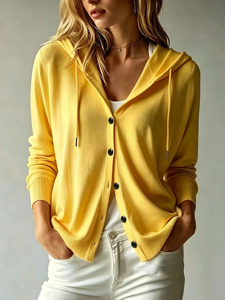 HARRIET | YELLOW HOODED CARDIGAN