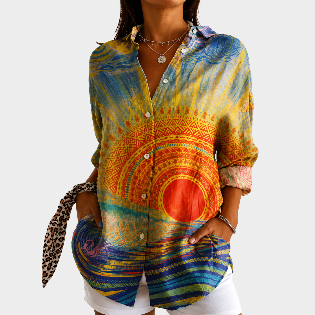 SCARLETT | RADIANT SUNSET ESCAPE BLOUSE