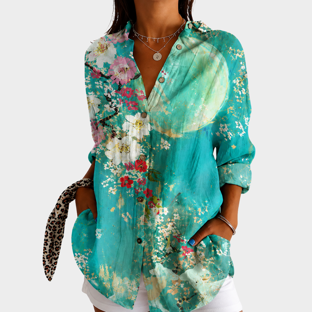MACKENZIE | COASTAL BLOOM MOONLIGHT BLOUSE