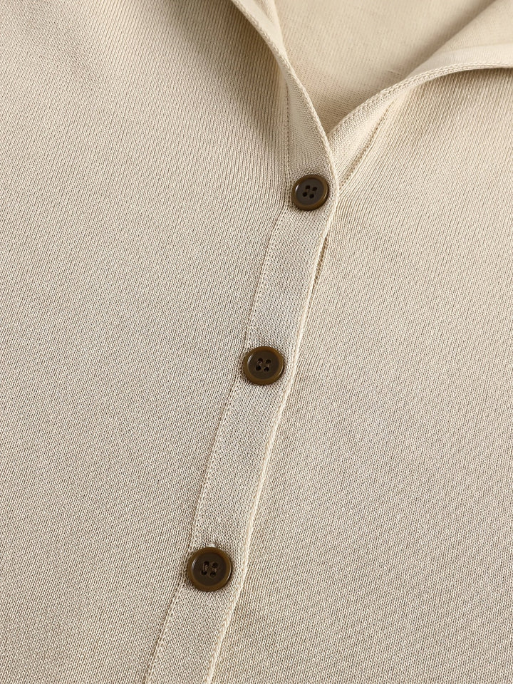 CONSTANCE | BEIGE HOODED CARDIGAN