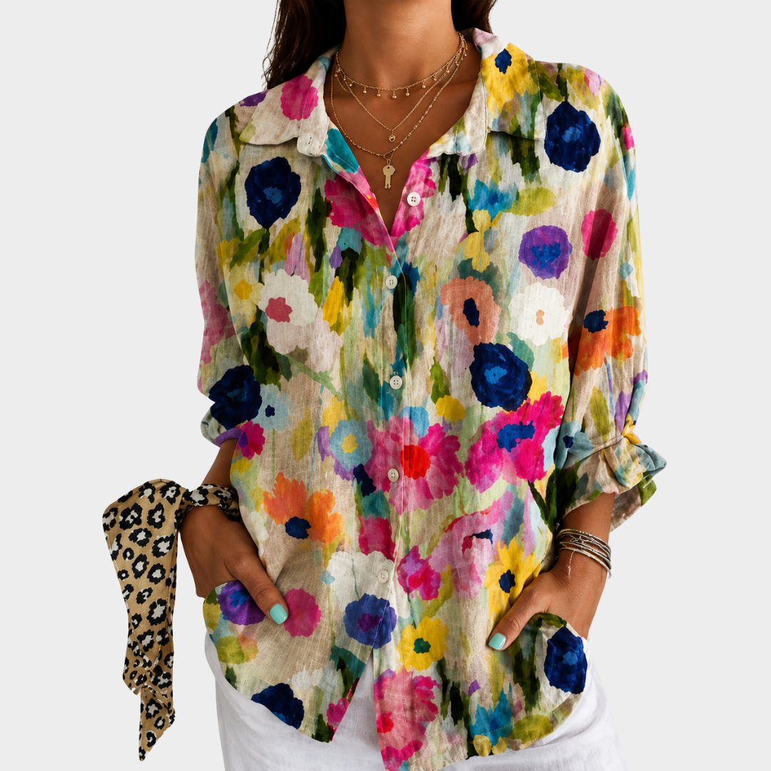 EMILY | WATERCOLOR MEADOW BLOOM BLOUSE