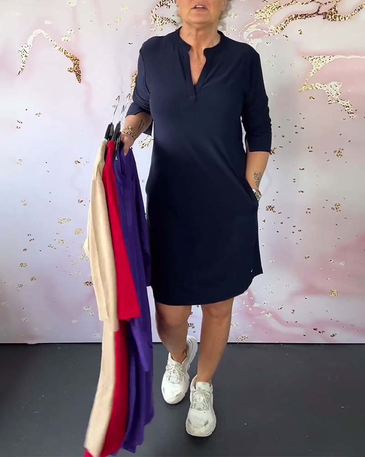 HANNE | ELEGANT DRESS WITH V-NECK