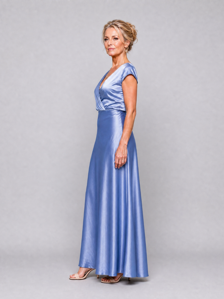 SAMOUSE | CAP SLEEVE WRAP BODICE MAXI DRESS