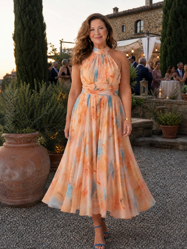 ELIN | SOFT HALTER MIDI DRESS