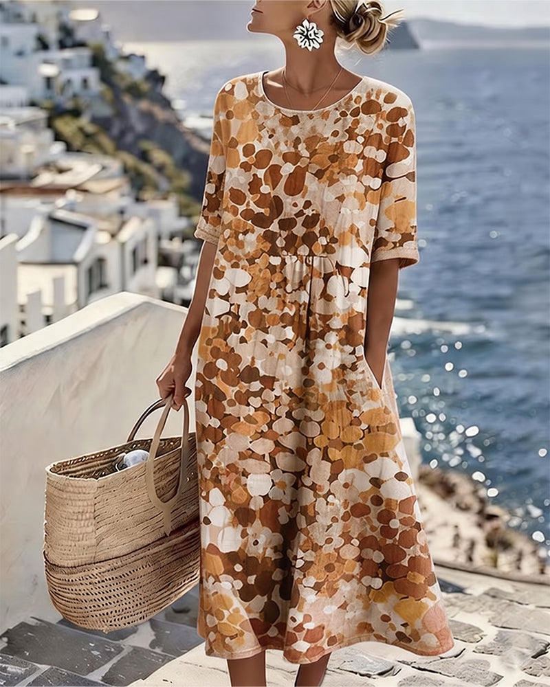 FLEURÉ | AIRY FLORAL PRINT MIDI DRESS