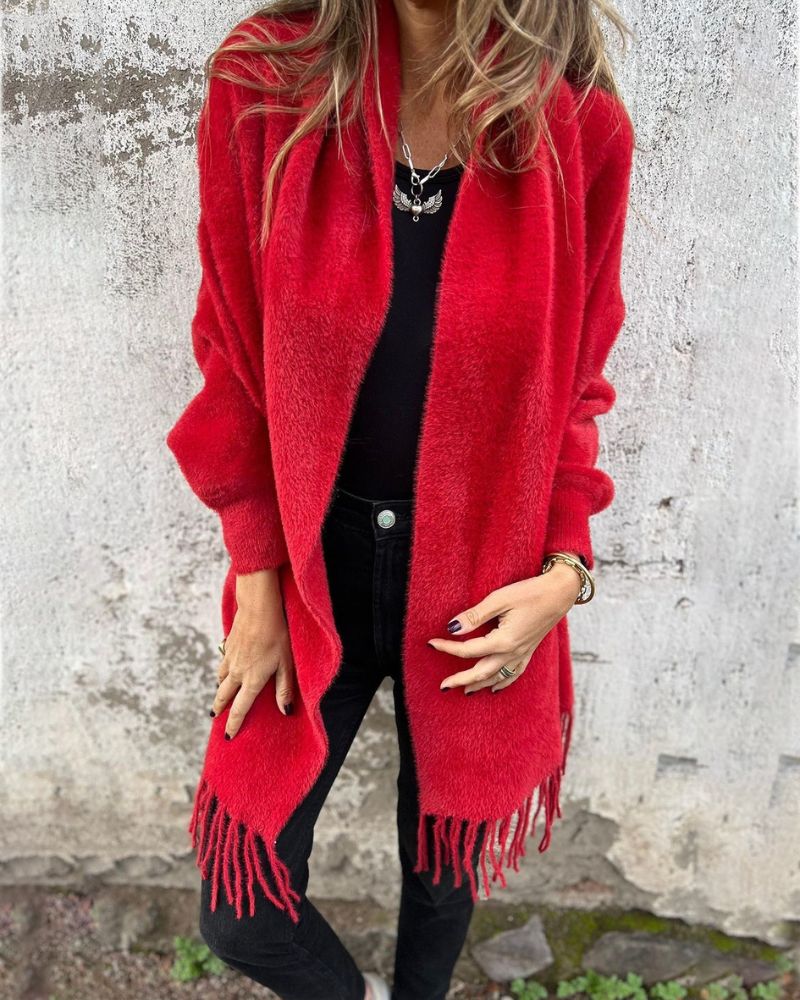 LORRAINE | LONG-SLEEVED COAT WITH TASSELS