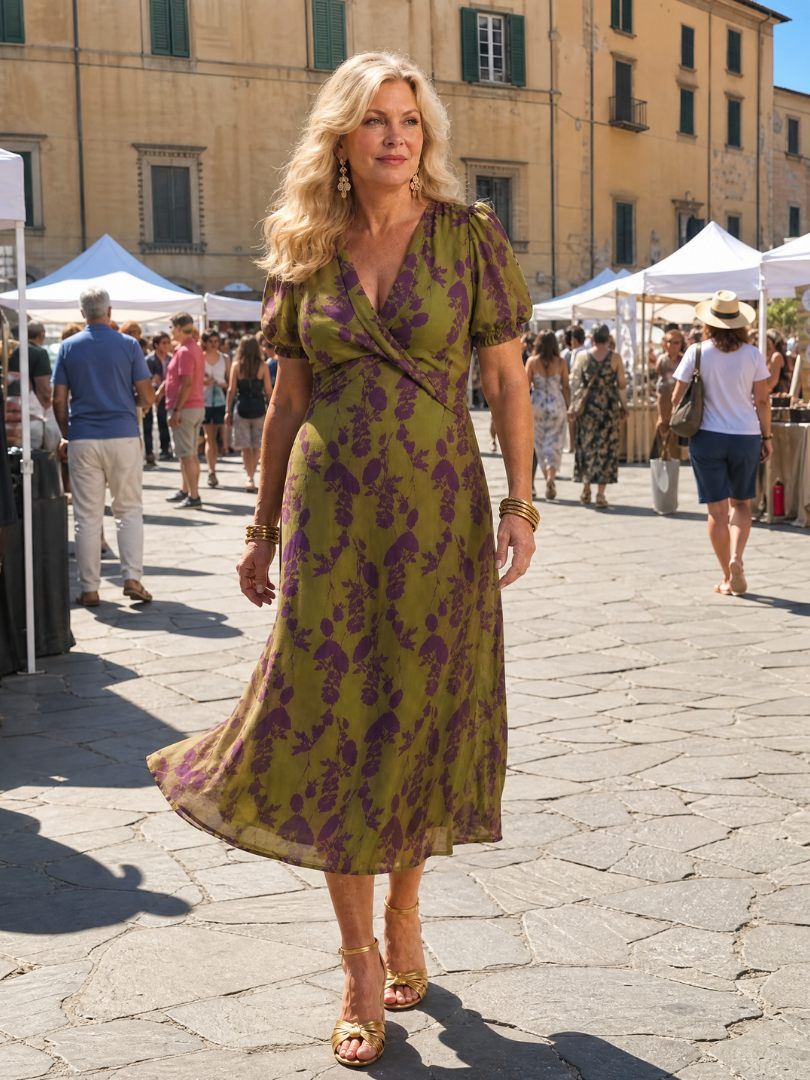VIREL | RELAXED FLORAL MIDI DRESS