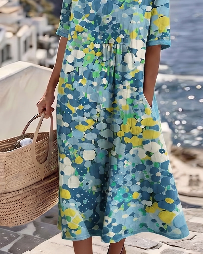 FLEURÉ | AIRY FLORAL PRINT MIDI DRESS