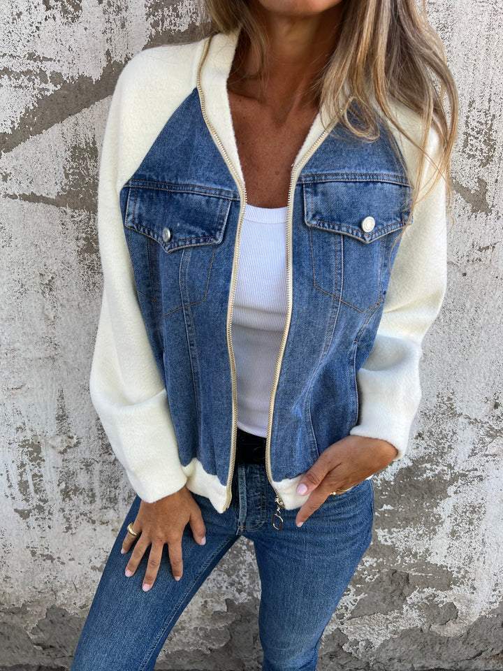 ADELINE | CASUAL JACKET WITH ZIP FASTENING AND V-NECK