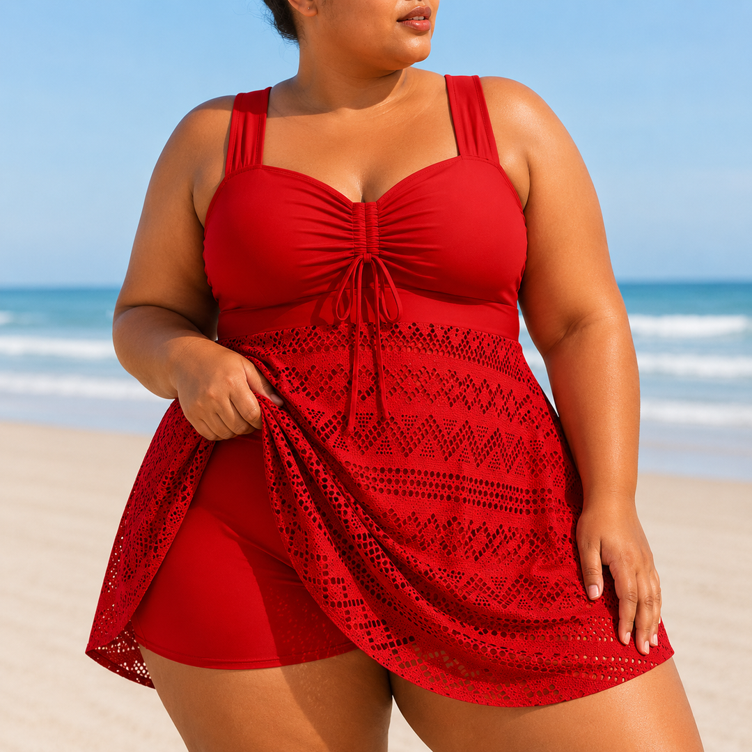 EMILLE | PLUS SIZE REFINED BEACH SWIM DRESS