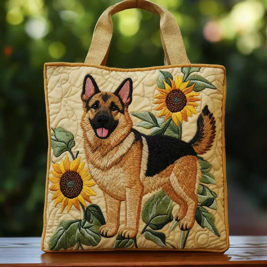 GRACE | HANDCRAFTED FLORAL BAG WITH GERMAN SHEPHERD