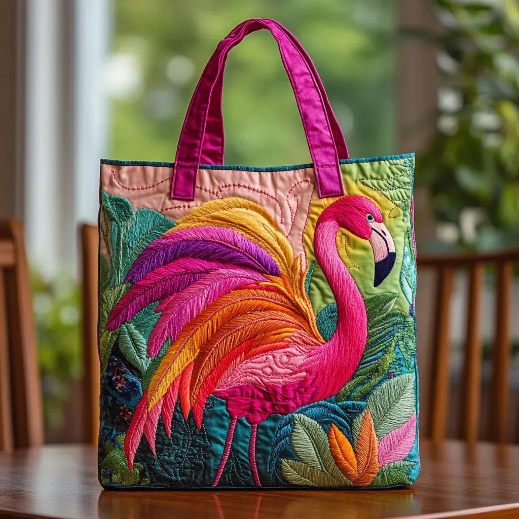 LUCY | PADDED SHOULDER BAG WITH FLAMINGO